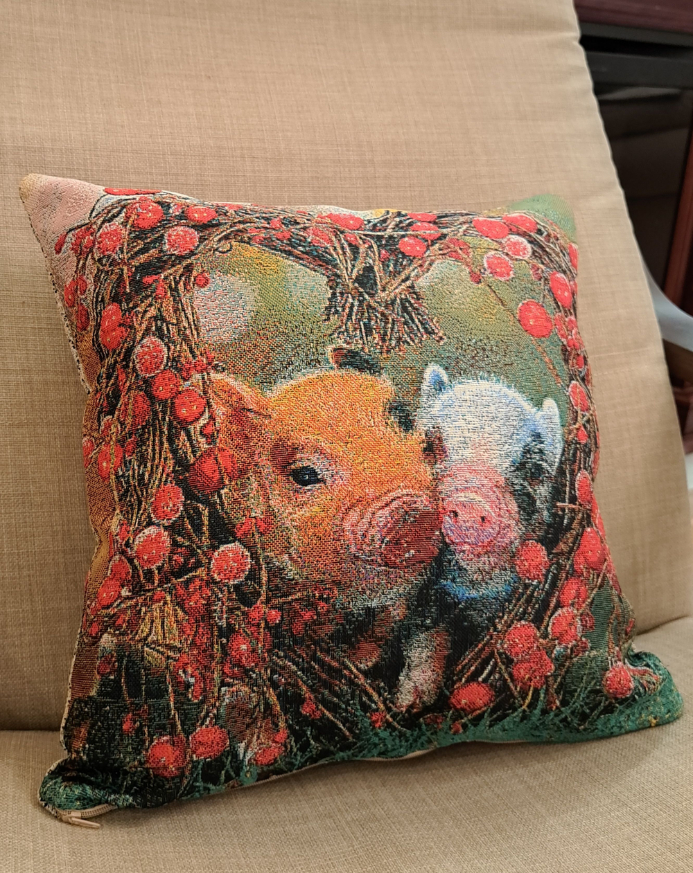 Декоративный гобеленовый чехол для интерьерной подушки Парочка 38*38