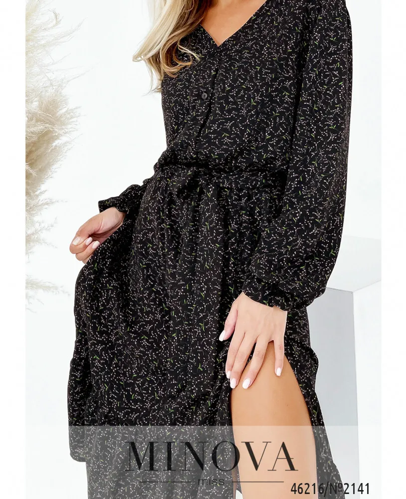 Платье 2141-черный-сирень Minova