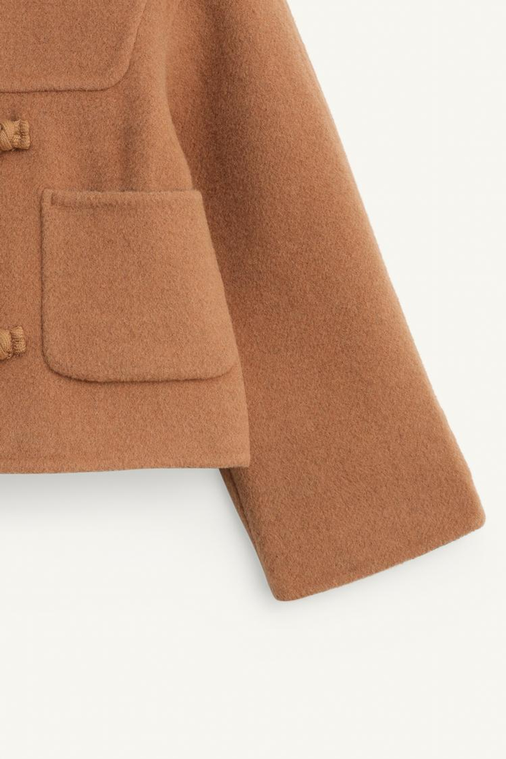 ZARA ПАЛЬТО С КАПЮШОНОМ, РЫЖЕВАТО-КОРИЧНЕВЫЙ