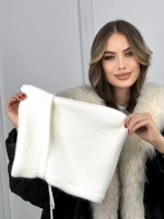 капор зимний и осенний капюшон- снуд вязаный ангора