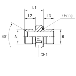 Штуцер FH BSP 1/4" BSP 1/4" o-ring