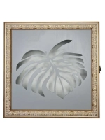 Полка квадратная "Монстера" в багетной раме с дверкой