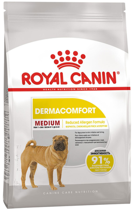 Royal Canin 3кг Medium Dermacomfort Сухой корм для собак средних пород с чувст.кожей