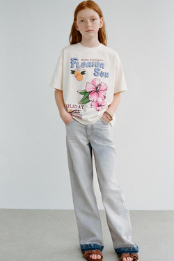 ZARA РАСКЛЕШЕННЫЕ ДЖИНСЫ С БЕСШОВНЫМИ НИЖНИМИ КРОМКАМИ, СИНИЙ