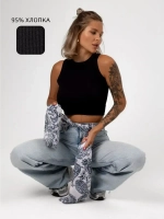 Черный кроп топ укороченный под пиджак