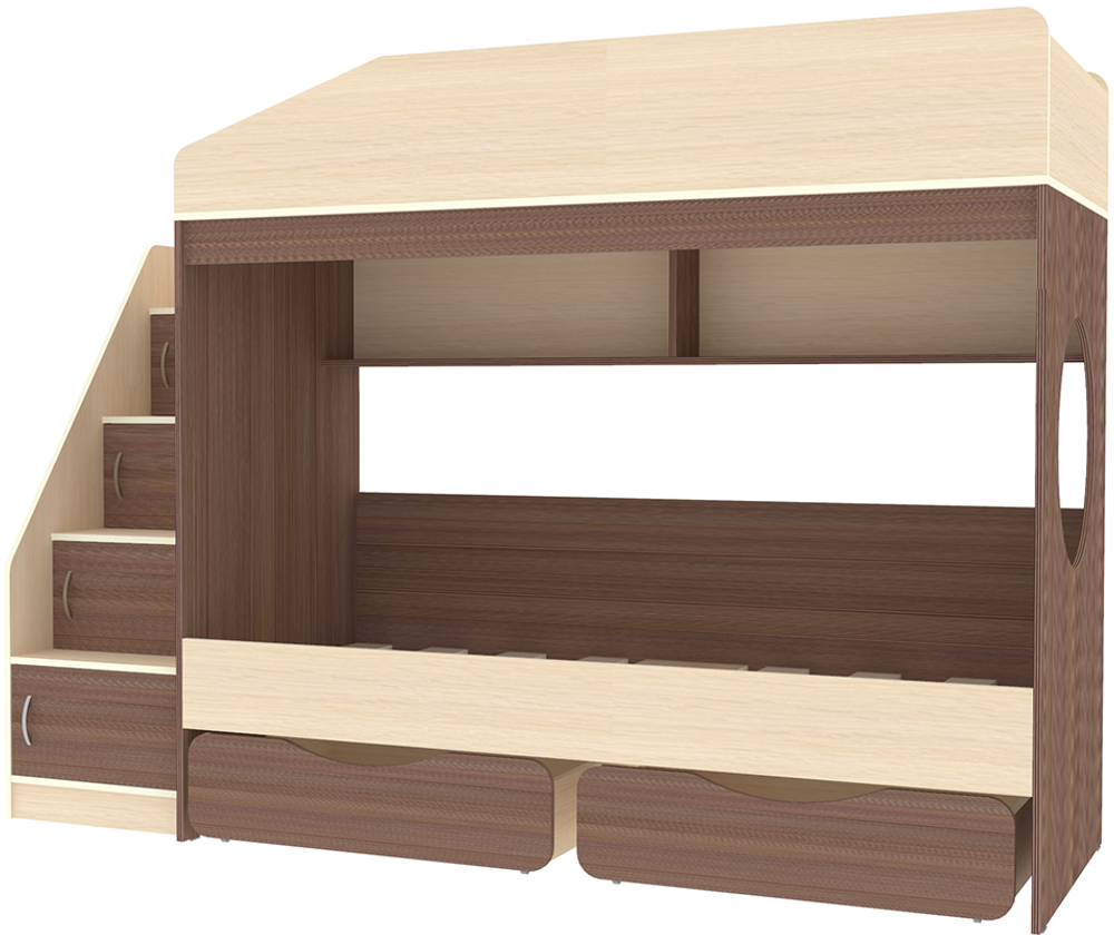 Двухъярусная кровать КарИВи Легенда 10.3  Дуб Молочный Бодего Темный