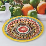 Тарелка глубокая 28см желтая Риштанская Керамика