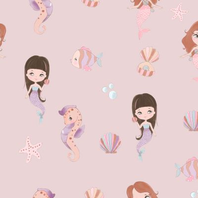Русалочка на розовом