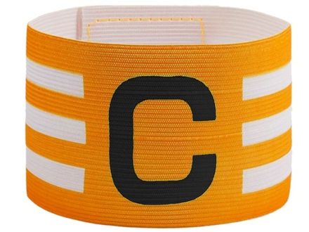 Капитанская повязка с продольными полосами. Длина 33 см, ширина 7 см.  С-КВ2  (жёлтый)