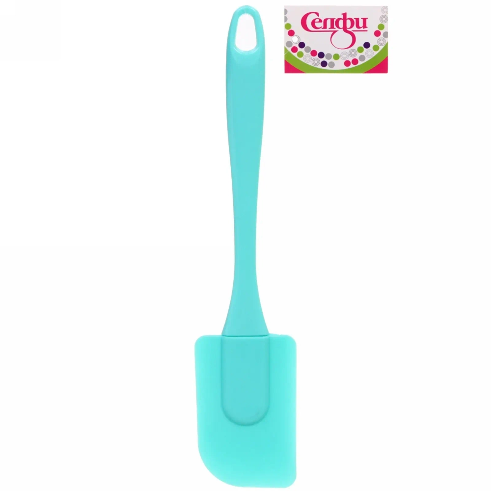 Лопатка кулинарная силиконовая 24*5см цветная ручка