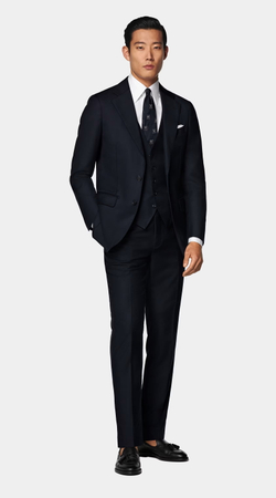 Мужской костюм тройка (черный) Б53