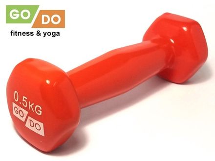 Гантель GO DO в виниловой оболочке.  Вес 0,5 кг.  (Красный)