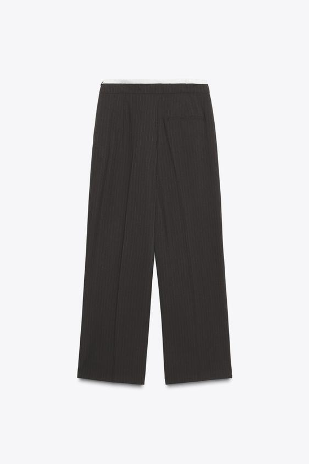 ZARA ПРЯМЫЕ БРЮКИ С ДВОЙНЫМ ПОЯСОМ, ТЕМНО-СЕРЫЙ