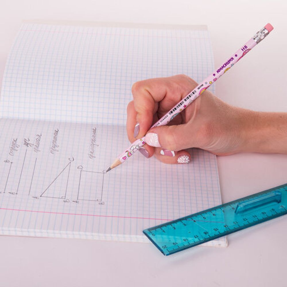 Карандаш чернографитный ЮНЛАНДИЯ "СЛАДКИЕ ИСТОРИИ", 1 шт., HB, с ластиком, корпус с печатью, 181750