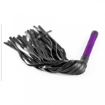 Плеть из натуральной кожи с атласной ручкой фиолетовая Romantic Arsenal