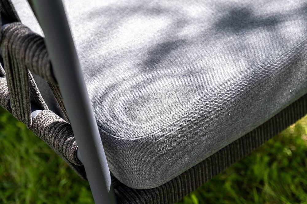 "Диего" лаунж-зона 4-местная плетеная из роупа (веревки), каркас алюминиевый темно-серый, роуп темно-серый