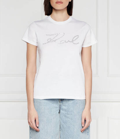 Футболка rhinestone Karl Lagerfeld - белый(241W1713)