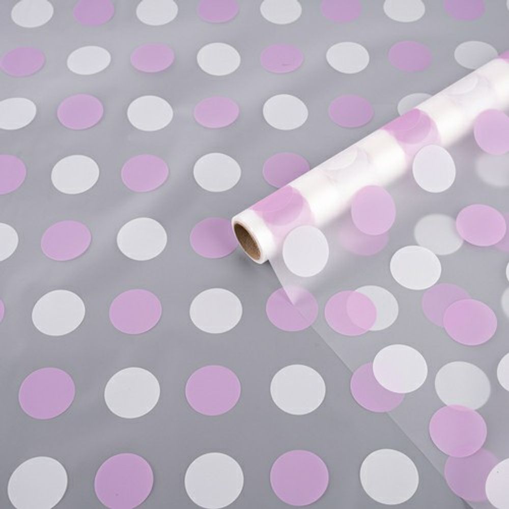 Пленка матовая "ГОРОХ нежный" 58см*10м Сиреневый