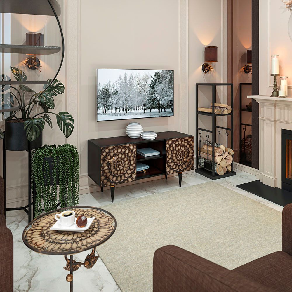 Тумба под ТВ Терра 117см Классик Каштан