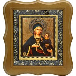 Армянская икона Божьей Матери на холсте с мощевиком.