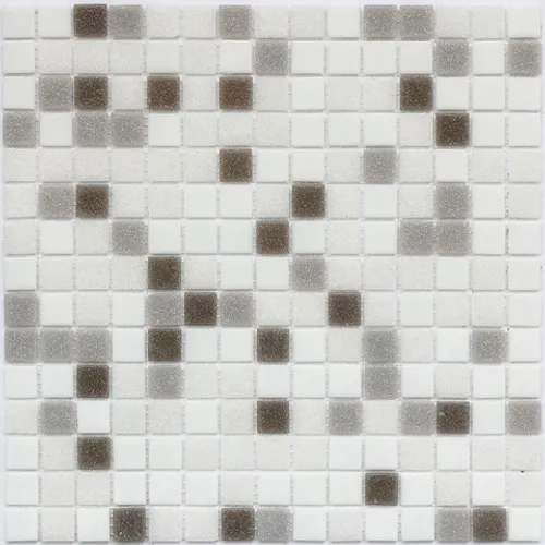 Dorex мозаика Bonaparte стеклянная белый серый квадрат