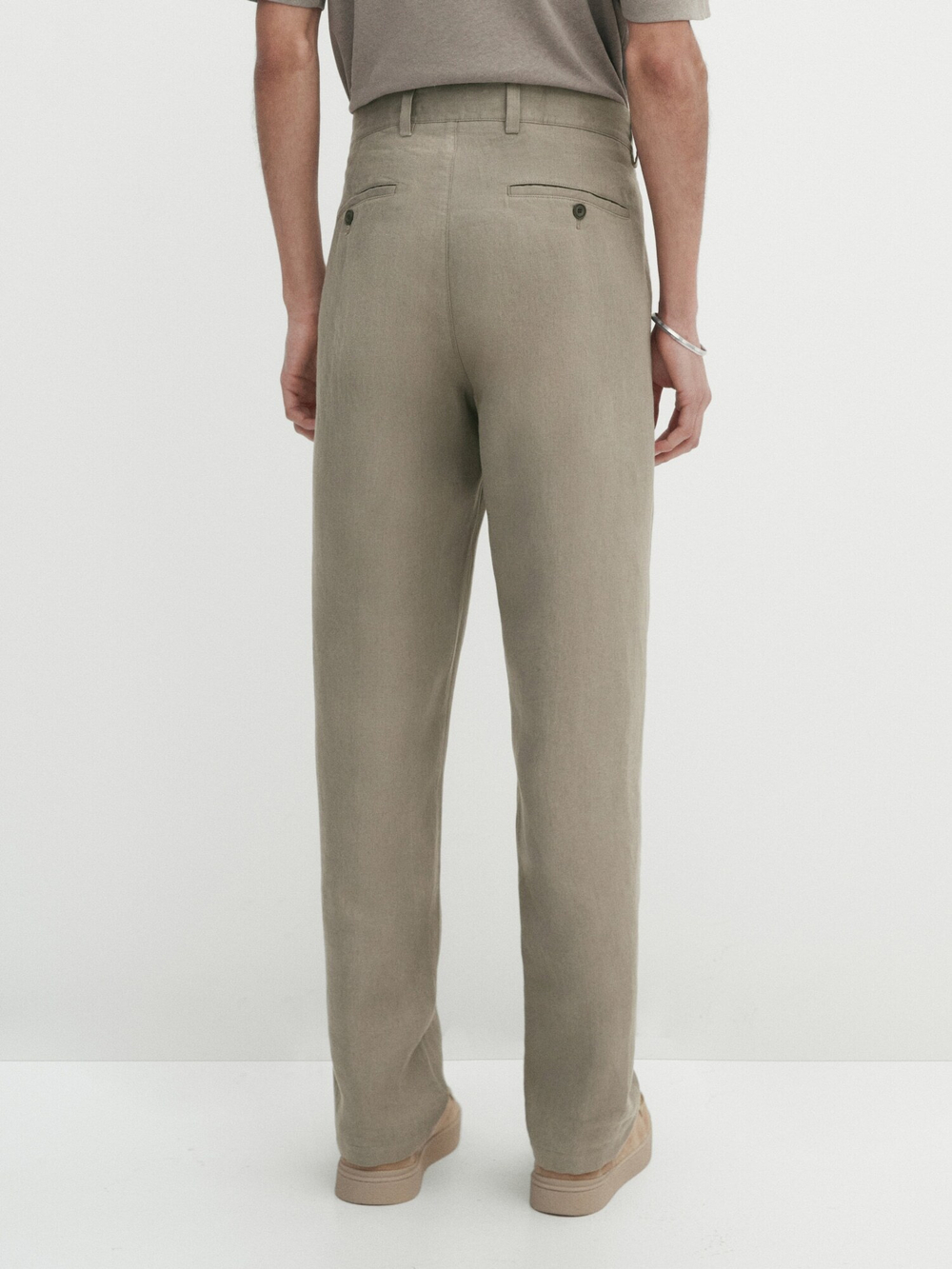 Massimo Dutti Брюки из 100% льна, зеленый