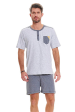 Мужская пижама с накладным карманом на футболке (Размер: XXL) (Цвет: серый)
