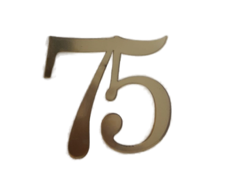 Топпер без шпажки цифра «75» золото 7*6 см