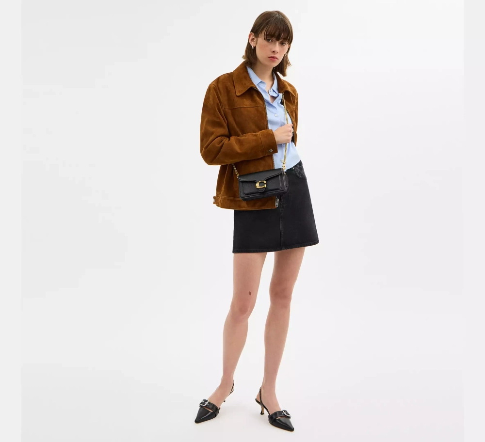 COACH СУМКА ЧЕРЕЗ ПЛЕЧО TABBY 19 С ЦЕПОЧКОЙ, ЧЕРНЫЙ