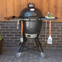Керамический угольный гриль Primo Round All-In-One, 47 см, с ножками и столиками