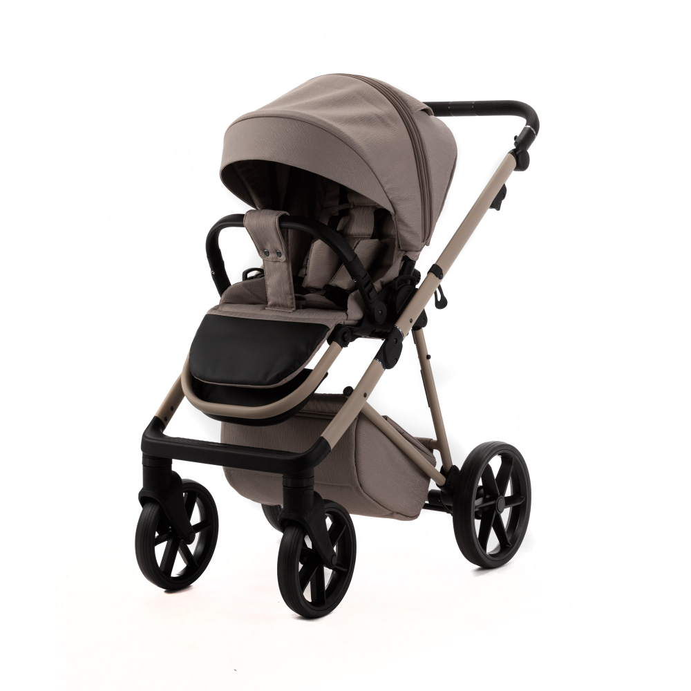 Детская универсальная коляска Adamex Delta Natura - DN-4 Cappuccino (Капучино, ткань)