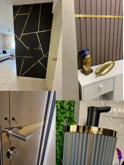 Молдинг самоклеящийся на стену для декора стен серебро