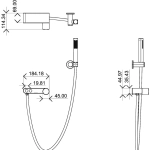 Смеситель для ванны с душем Boheme Stick 123-CRCR.3 CHROME LINEA