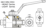Кран 2-х ходовой шаровый M14x1.5 8L DN 06 P=500 GE2L DIN2353 Light