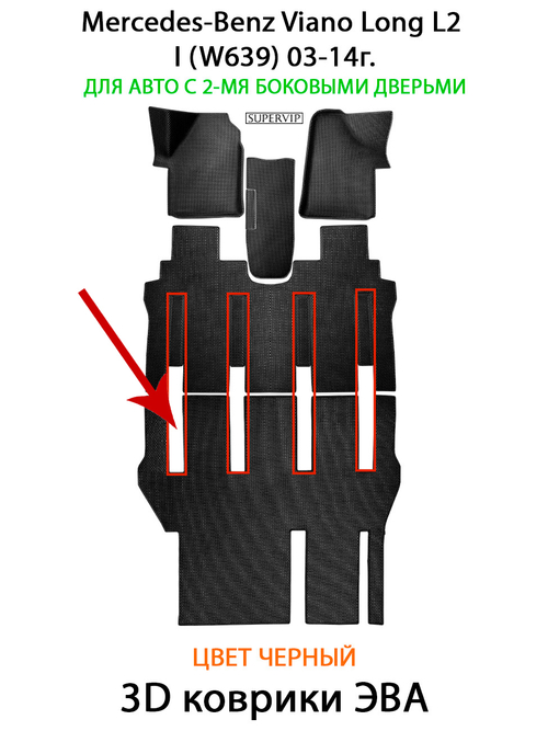Коврики-заглушки на рельсы для Mercedes-Benz Viano Long L2 I (W639)