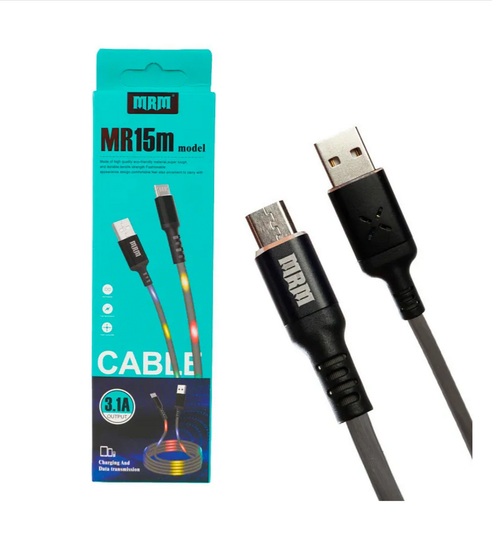 Кабель USB x Micro USB -1.0 м. MRM MR15M (3.1А) светящийся