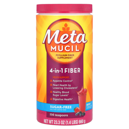 Metamucil, 4-в-1 клетчатка, со вкусом ягод, 660 г (1,4 фунта)
