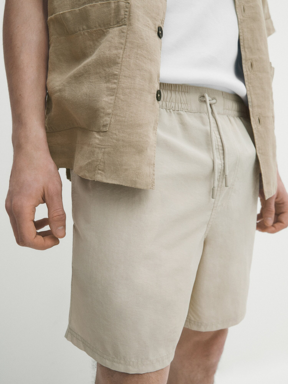 Massimo Dutti Однотонные плавки,  бежевый