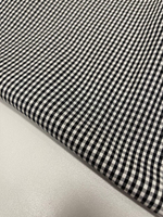 Блузочно-плательный мерсеризованный поплин (100%хлопок, Бело-черная клетка виши, 150, 140 гр/м2)