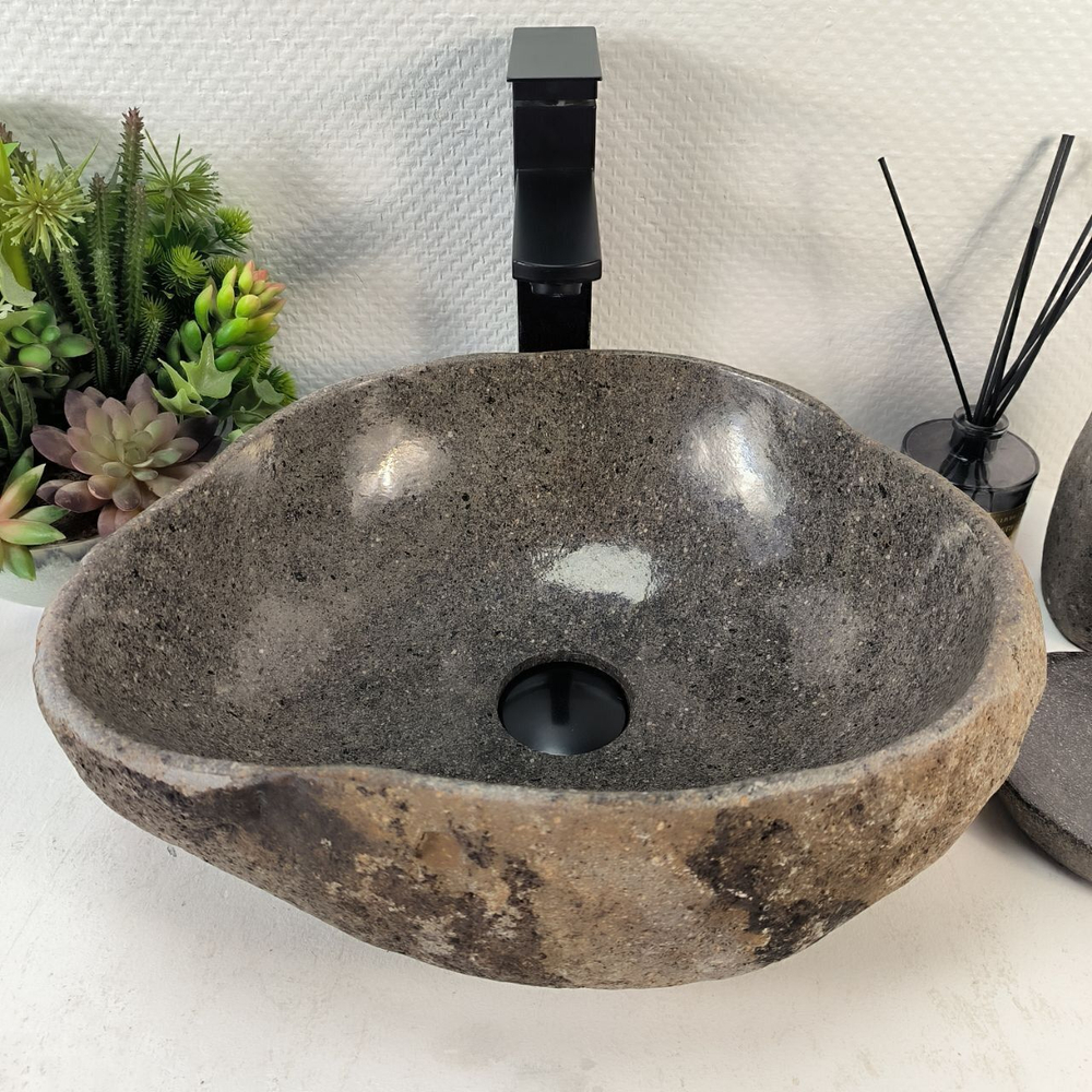 Каменная раковина из речного камня RS-05278 (41*32*15) 0861 из натурального камня