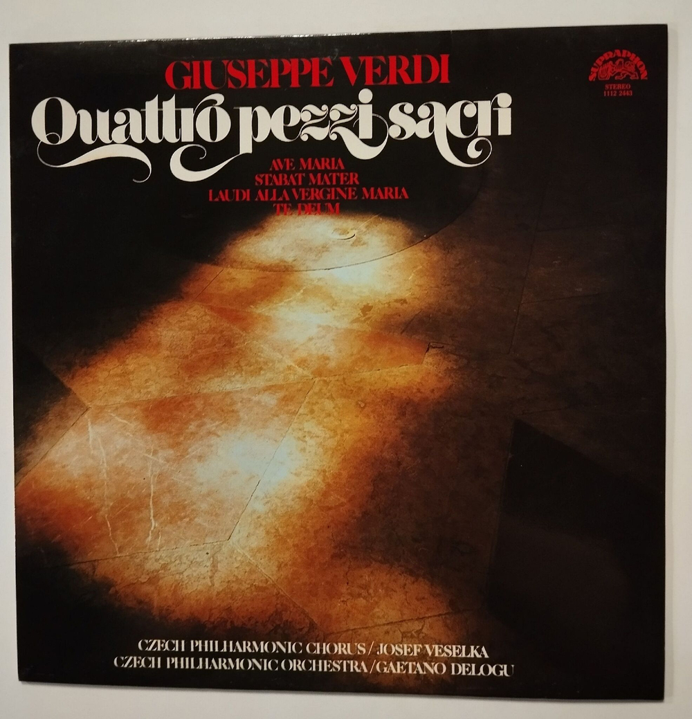 Винтажная виниловая пластинка LP Giuseppe Verdi Верди, Ceska Filharmonie, Gaetano Delogu Quattro Pezzi Sacri (Чехословакия 1979)