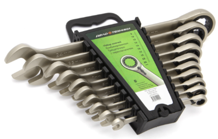 Набор ключей "Дело техники" комбинированных трещоточных с переключателем 10шт.