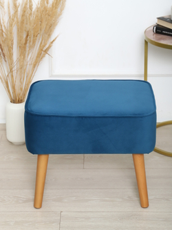 Пуф "Donatello"антивандальный велюр синий/натурал