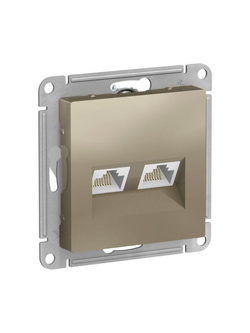 Розетка компьютерная 2-м AtlasDesign RJ45 кат.5E механизм шампань SE ATN000585