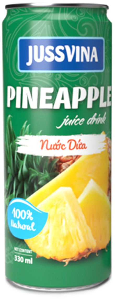 Сокосодержащий Негазированный Напиток Джуссвина Ананасовый с кусочками ананаса / Jussvina Pineapple Juice Drink 0.33 - банка