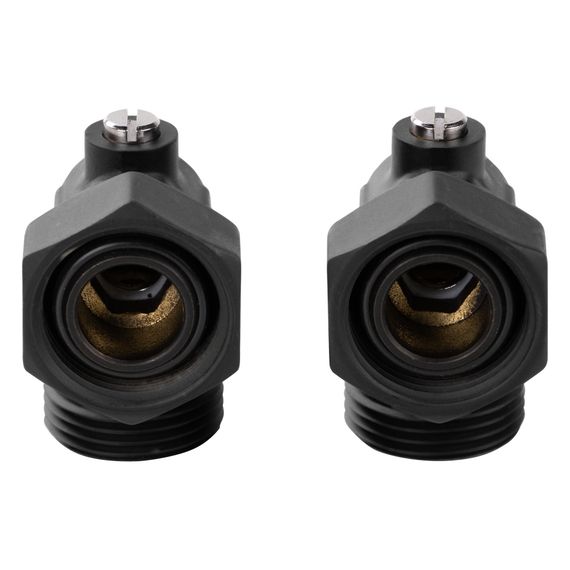 Набор нижнего подключения Royal Thermo угловой раздельный 3/4х3/4ЕК (черный) — (1)