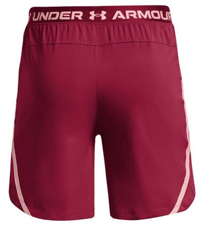 Мужские теннисные шорты Under Armour Men's UA Launch SW 7'' WM Shorts - black rose/retro pink