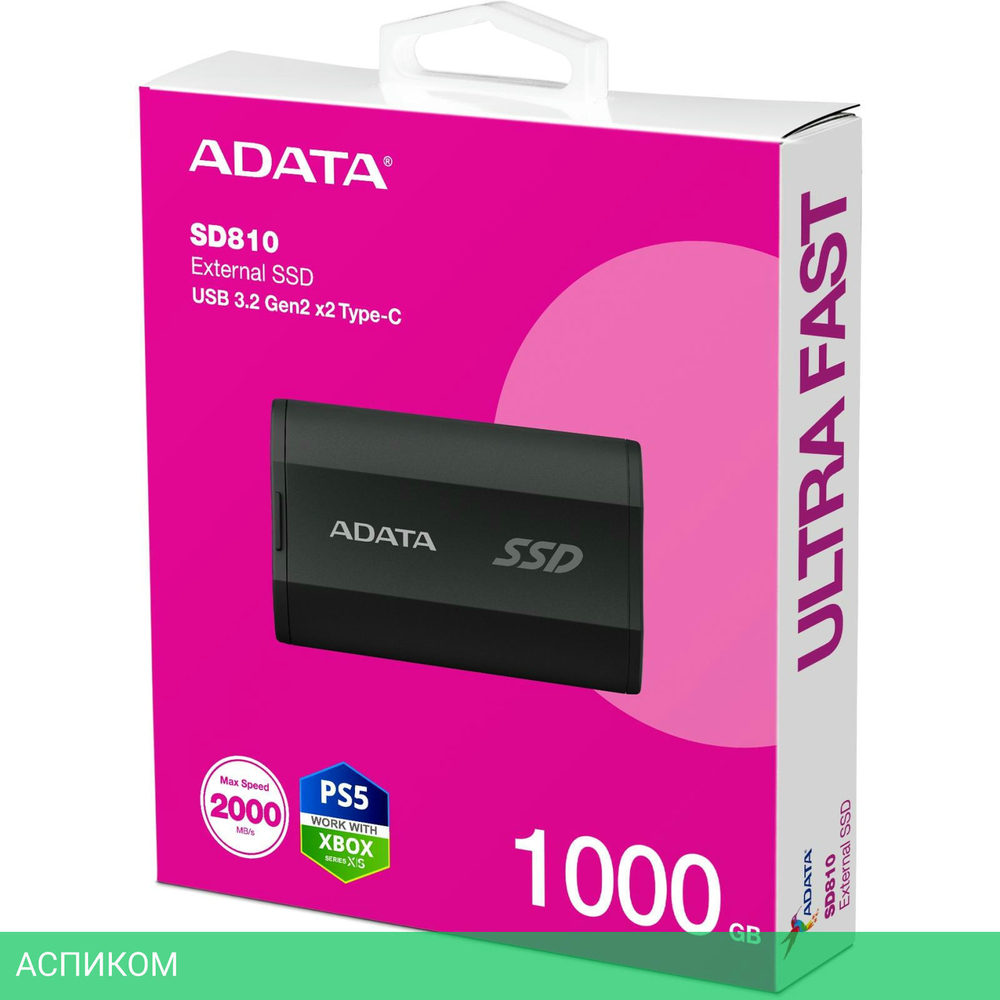 Внешний накопитель A-Data SD810 1TB черный (SD810-1000G-CBK)