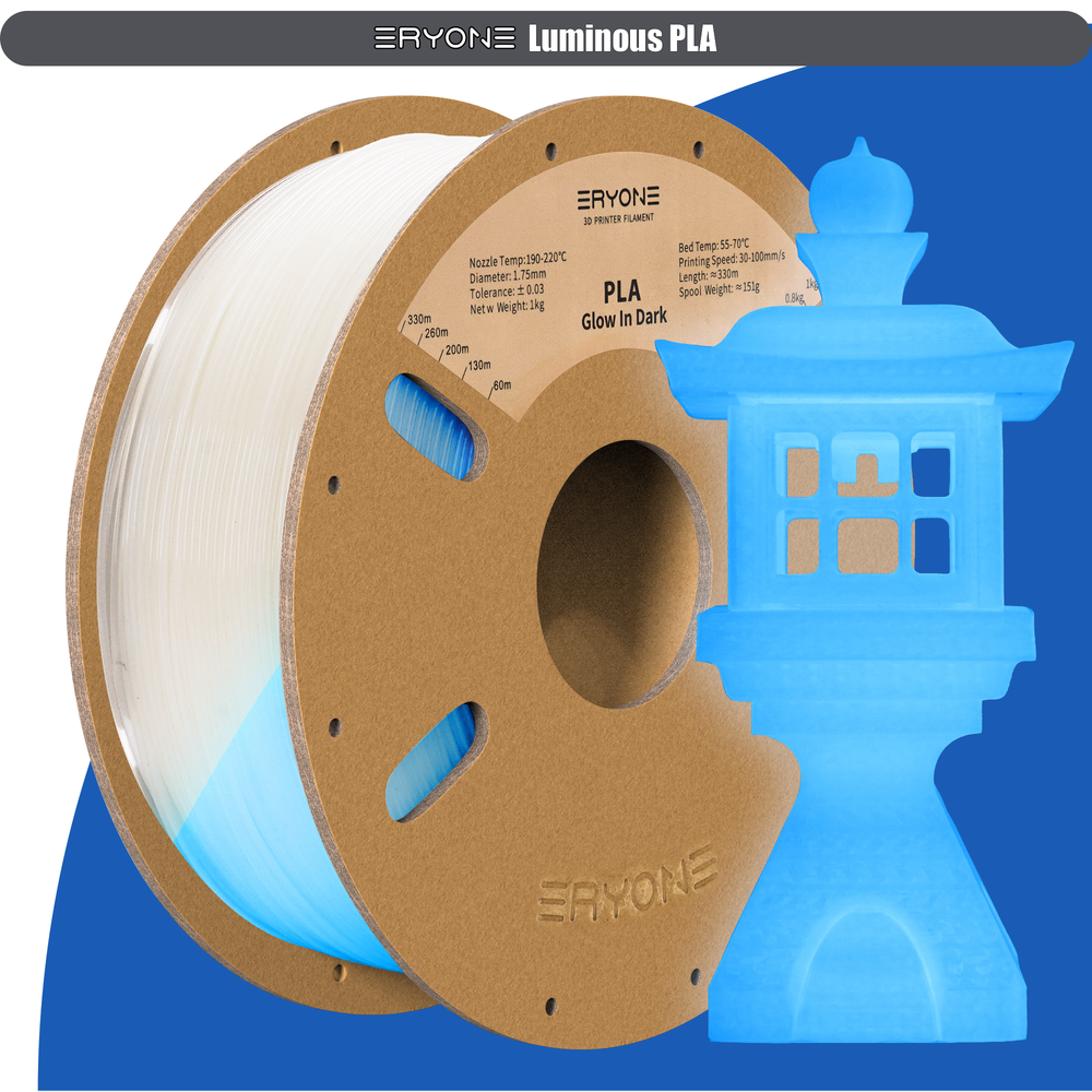 Пластик Eryone Luminous PLA 1.75mm 1kg Glow Blue