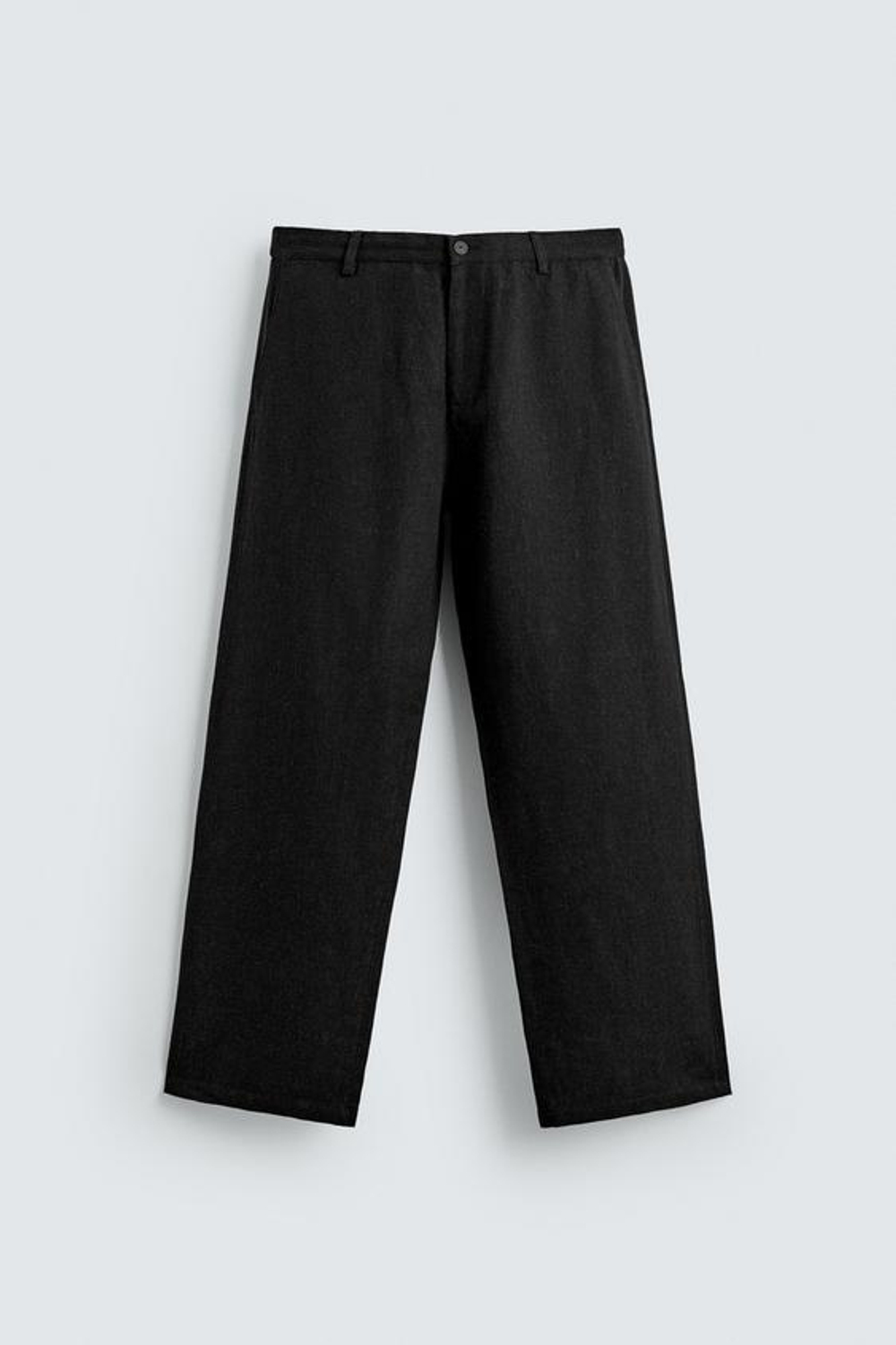 ZARA БРЮКИ RELAXED FIT ИЗ ВИСКОЗЫ И КОНОПЛИ, ЧЕРНЫЙ